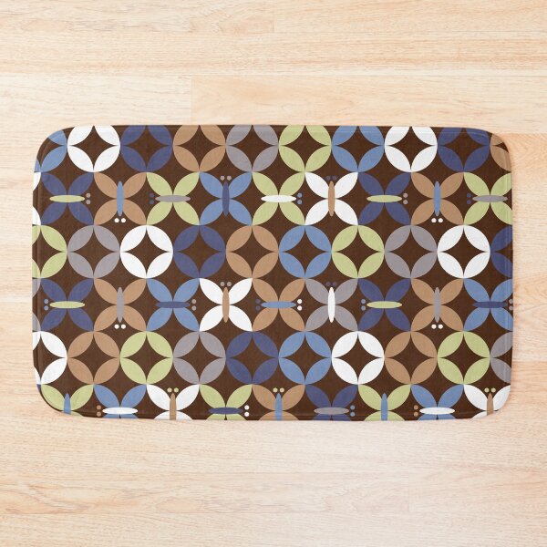 Item preview, Butterflies in blue, light green and white on dark brown, seamless pattern designed and sold by colorofmagic.
