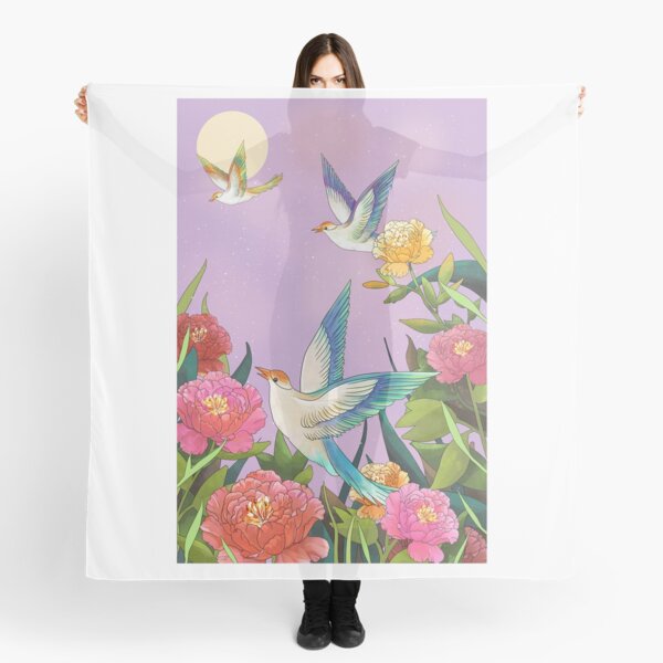 Vista previa del artículo con la obra «Flores y pájaros personalizados», diseñado y vendido por Pandacu.