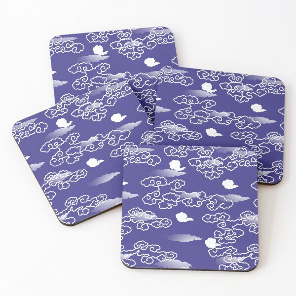 Item preview, Japanese cloud traditional kimono pattern royal blue design   designed and sold by Japanculture.