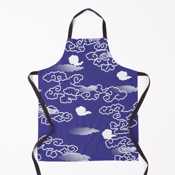 Item preview, Japanese cloud traditional kimono pattern royal blue design designed and sold by Japanculture.