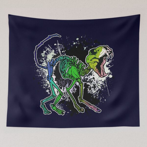 Item preview, Skelly Cat Green and Blue designed and sold by iduzarts.