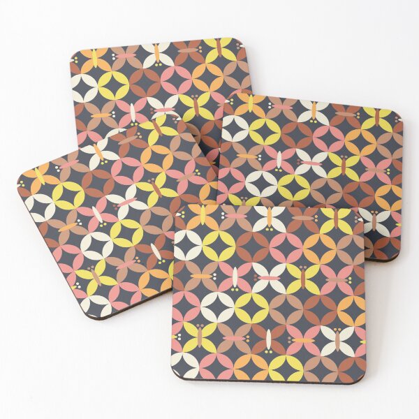 Item preview, Butterflies in yellow, brown and white on dark blue, seamless pattern designed and sold by colorofmagic.