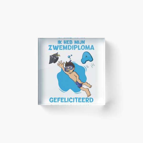 Item preview, Boy is getting here swimming certificate A. Congratulations with your swimming. Ik heb mijn zwemdiploma gehaald tijdens het afzwemmen. Gefeliciteerd! designed and sold by Zwembad Vergelijker.
