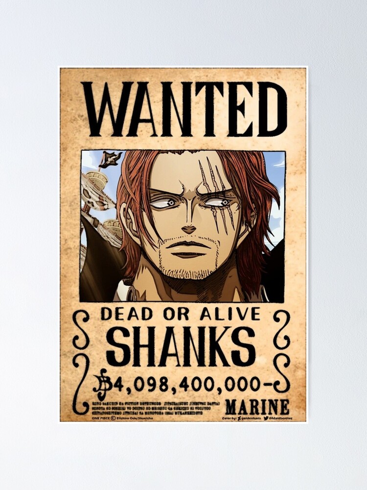 Wanted Shanks Le Roux in One Piece Poster by ArtSpiritGood