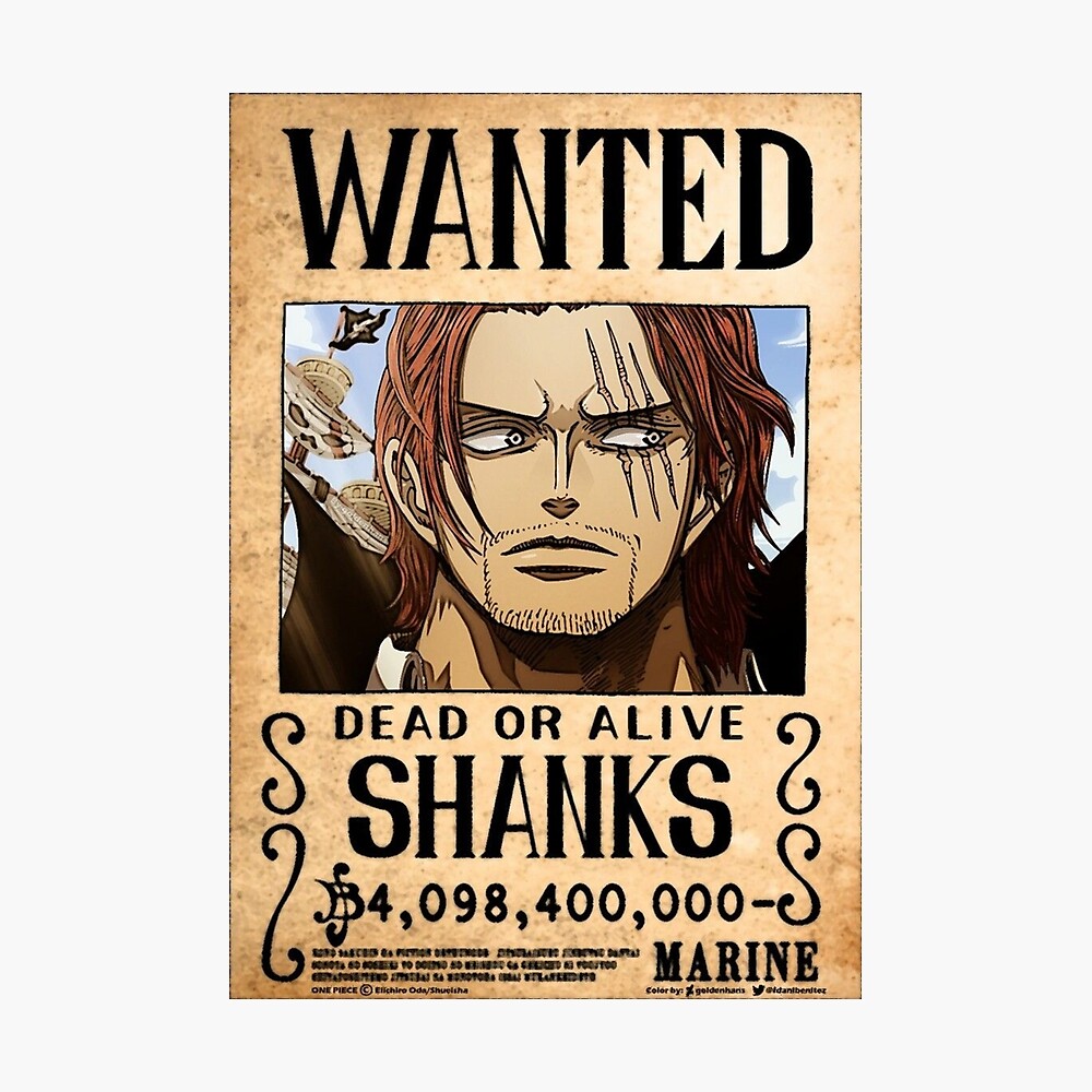 Avis De Recherche One Piece Shanks Wanted "Shanks Le Roux" in One Piece" Poster for Sale by ArtSpiritGood |  Redbubble