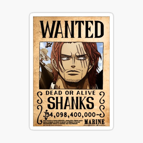 Wanted Shanks Le Roux in One Piece Sticker by ArtSpiritGood