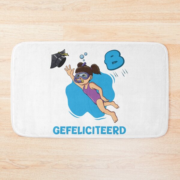 Item preview, Girl is getting here swimming certificate B. Gefeliciteerd met het behalen van je zwemdiploma. Een hele prestatie! designed and sold by Zwembad Vergelijker.