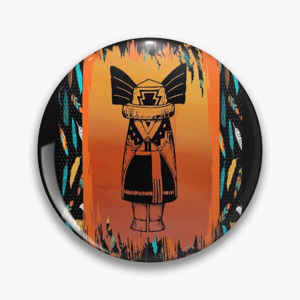 Item preview, Kachina-Native American Doll Symbol With Tribal Pattern Border designed and sold by handsoftime2020.