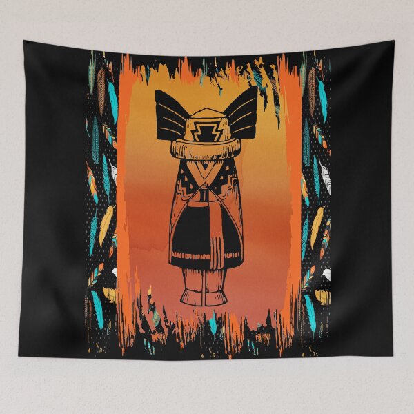 Item preview, Kachina-Native American Doll Symbol With Tribal Pattern Border designed and sold by handsoftime2020.