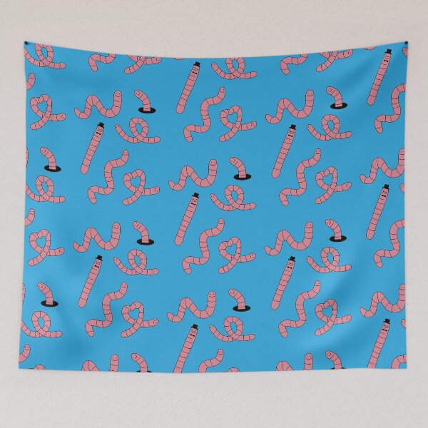 Item preview, Cute Worm Party Pattern designed and sold by nikavdb.