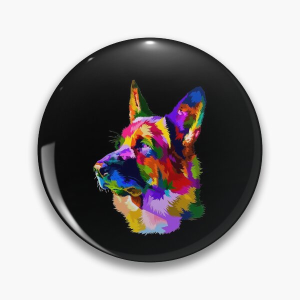 Item preview, Colorful shepherd, police german shepherd dog portrait designed and sold by EmilyPippin.