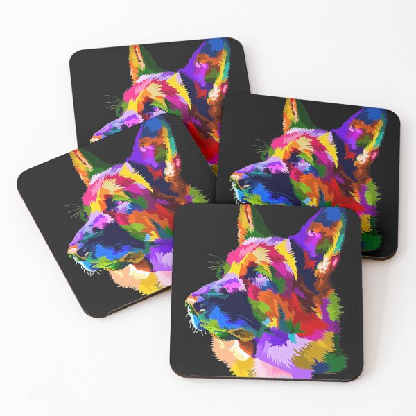 Item preview, Colorful shepherd, police german shepherd dog portrait designed and sold by EmilyPippin.
