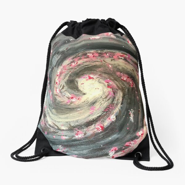 Nebula in pink and white tones Drawstring Bag