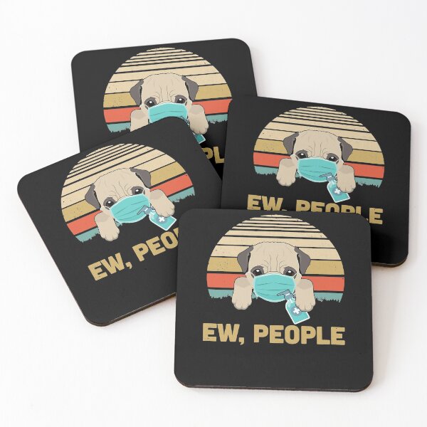 Item preview, Ew People Funny Vintage Retro Pug Mask Quarantine designed and sold by JohnnyBench73.