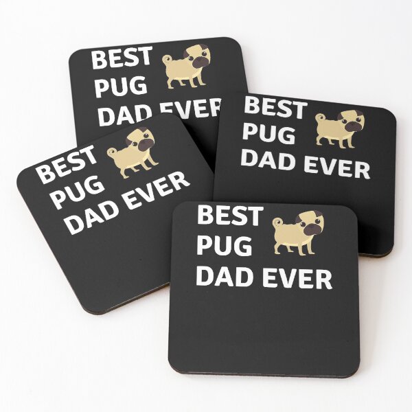 Item preview, Funny Cute Dog Best Pug Dad Ever Retro Women Men Smile designed and sold by JohnnyBench73.