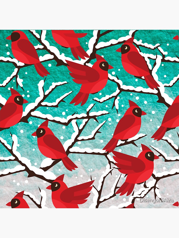 "Red Birds Winter Tree" Sticker for Sale by DisenyoNiAiza Redbubble