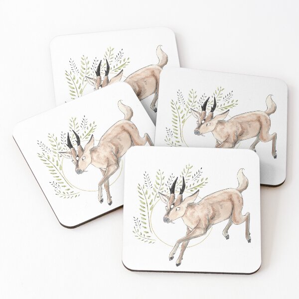 Item preview, Leaping muntjac watercolour illustration  designed and sold by Elliezart.