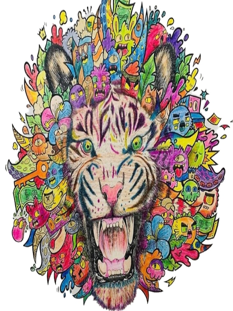 "tiger doodle " Art Print by sagaXart | Redbubble