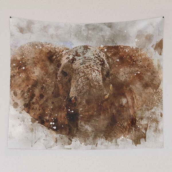 Item preview, Elephant watercolour digital portrait designed and sold by Gerald Waters.