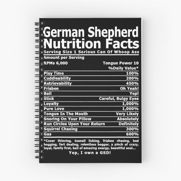 Item preview, German Shepherd  GSD Nutrition Facts designed and sold by JohnnyBench73.