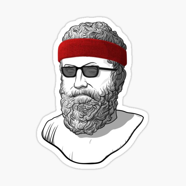 Philosopher Aristotle With Sunglasses and Headband Sticker