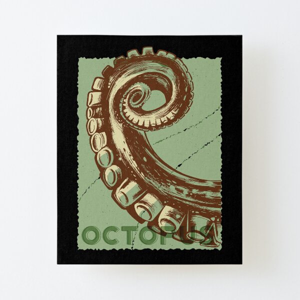 Vintage Octpus Kraken Tentacle Canvas Mounted Print