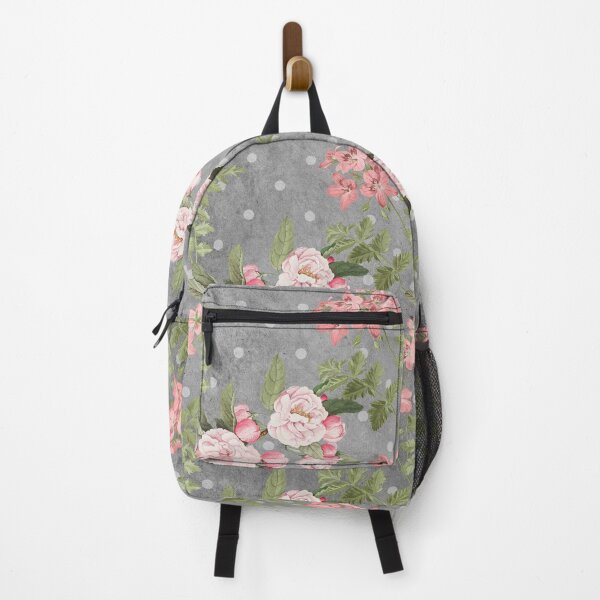 Item preview, Shabby Chic Pink Antique Florals in Gray Background designed and sold by NocturnalEngg.