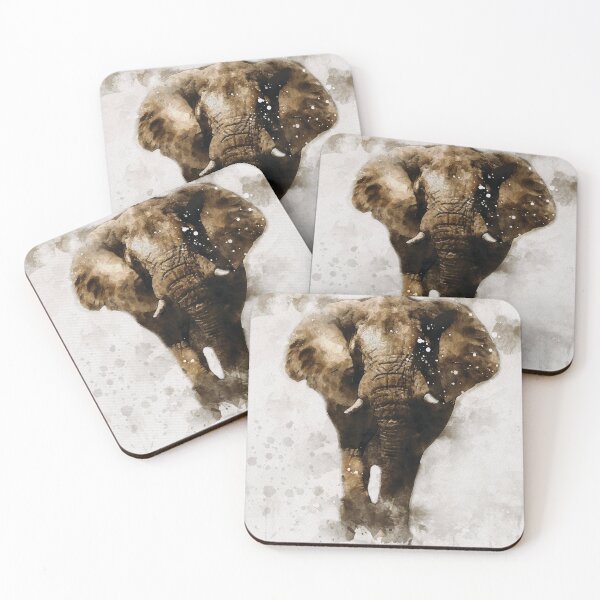 Item preview, Elephant watercolour digital portrait designed and sold by Gerald Waters.
