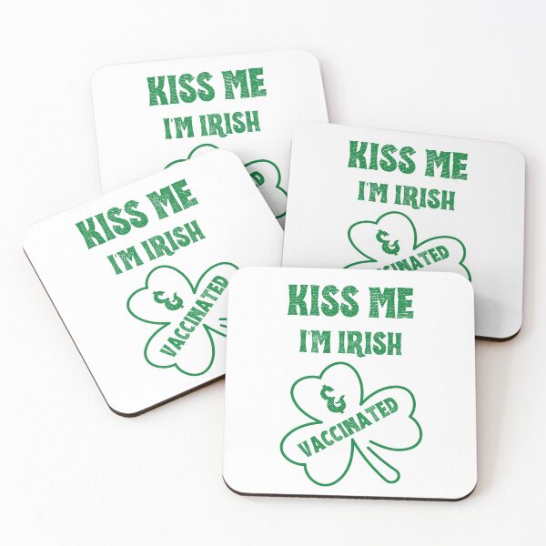 Item preview, Funny Kiss Me Im Irish and Vaccinated Celtic Shamrock designed and sold by WonderWear.
