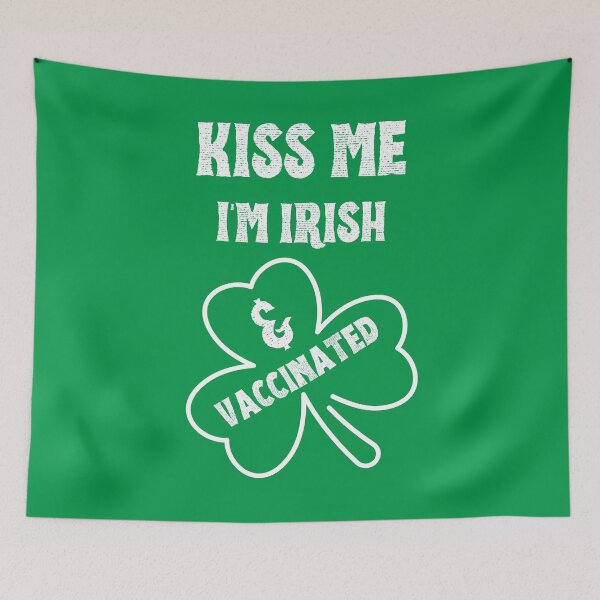 Item preview, Funny Kiss Me Im Irish and Vaccinated Celtic Shamrock designed and sold by WonderWear.