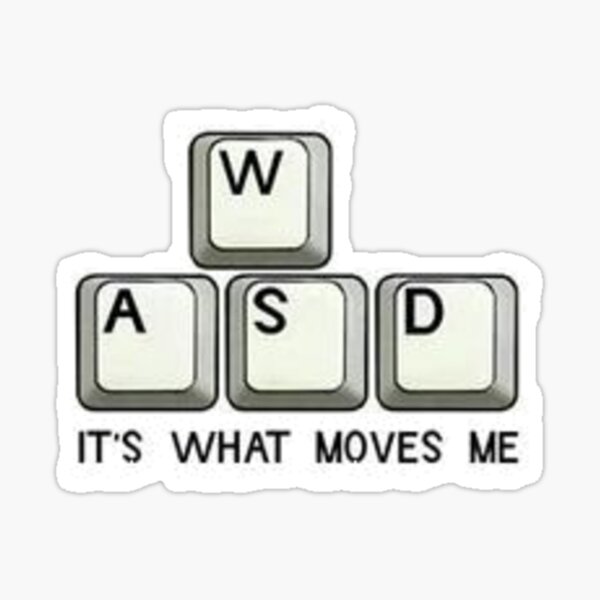 WASD It’s what moves me - PC Gaming Sticker - THE OG Sticker for Sale by  DSlater95