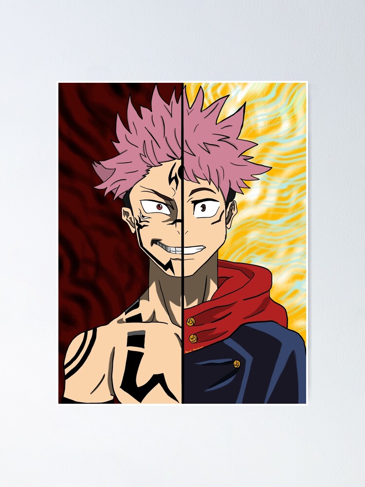 Itadori Yuuji Split With Sukuna Poster By Kenzikreations Redbubble