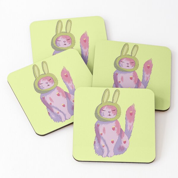 Item preview, Strawberry cat with bunny hat designed and sold by annoyingarts.