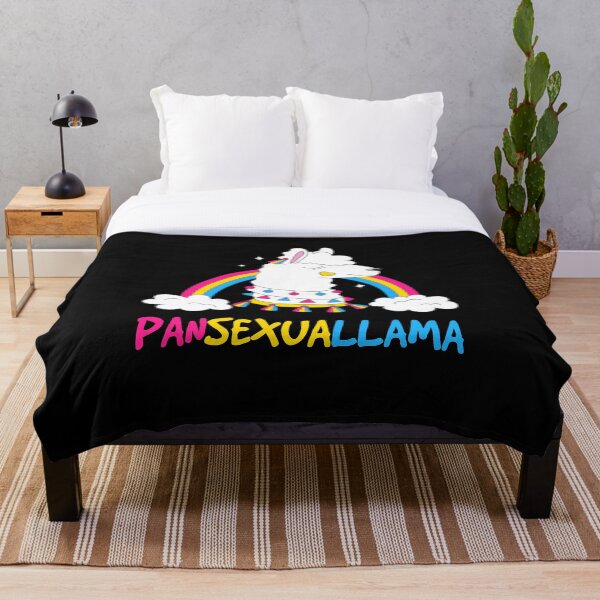 Pansexual Pansexuallama Pansexuality Pride Pansexual Llama Flag Pansexual Meme Throw Blanket