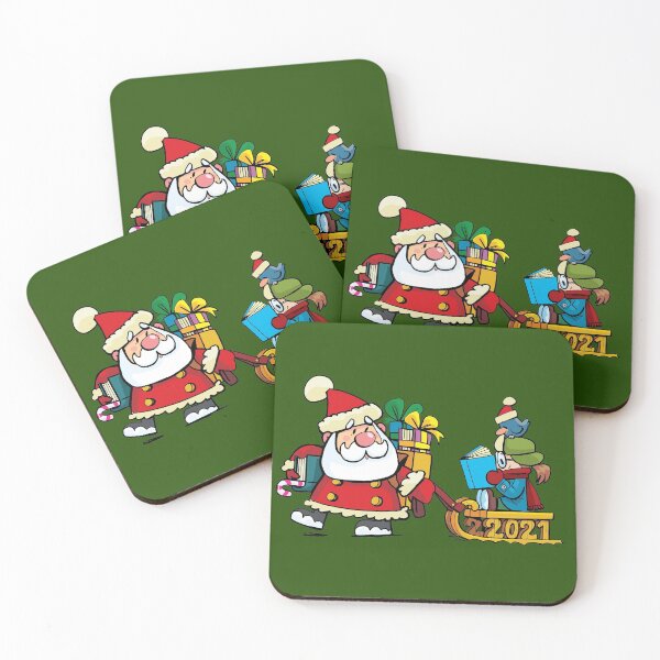 Item preview, Santa Claus pulls a sledge with a girl sitting a book designed and sold by duxpavlic.