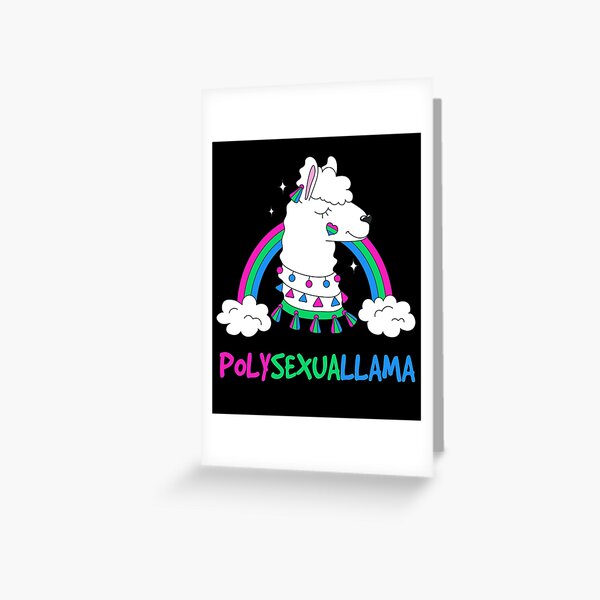 Polysexual Polysexuallama Polysexuality Pride Polysexual Llama Flag Polysexual Meme Greeting Card