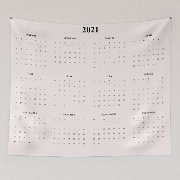 Item preview, Simple Calendar 2021- Balck text-light pink background_ Starting Monday designed and sold by CSouissi.