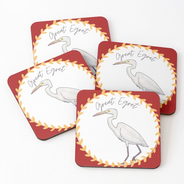 Item preview, Great Egret bird species Art illustration logo designed and sold by TheWaterBirds.