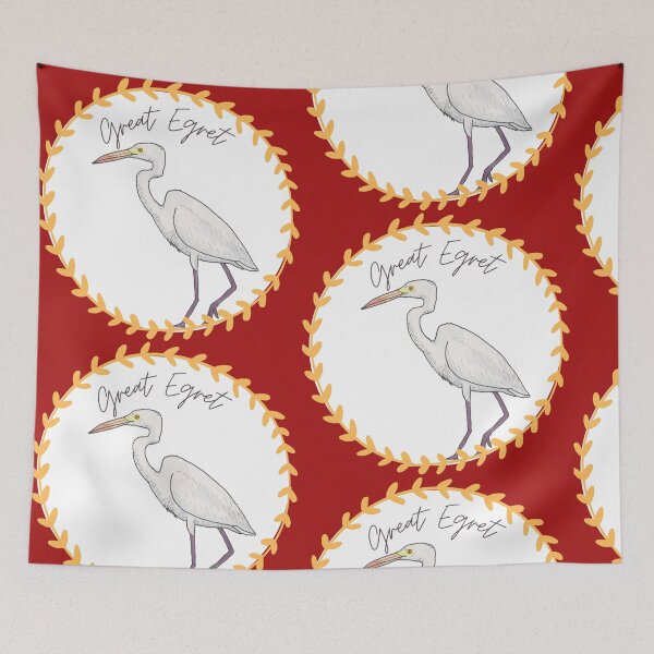 Item preview, Great Egret bird species Art illustration logo designed and sold by TheWaterBirds.