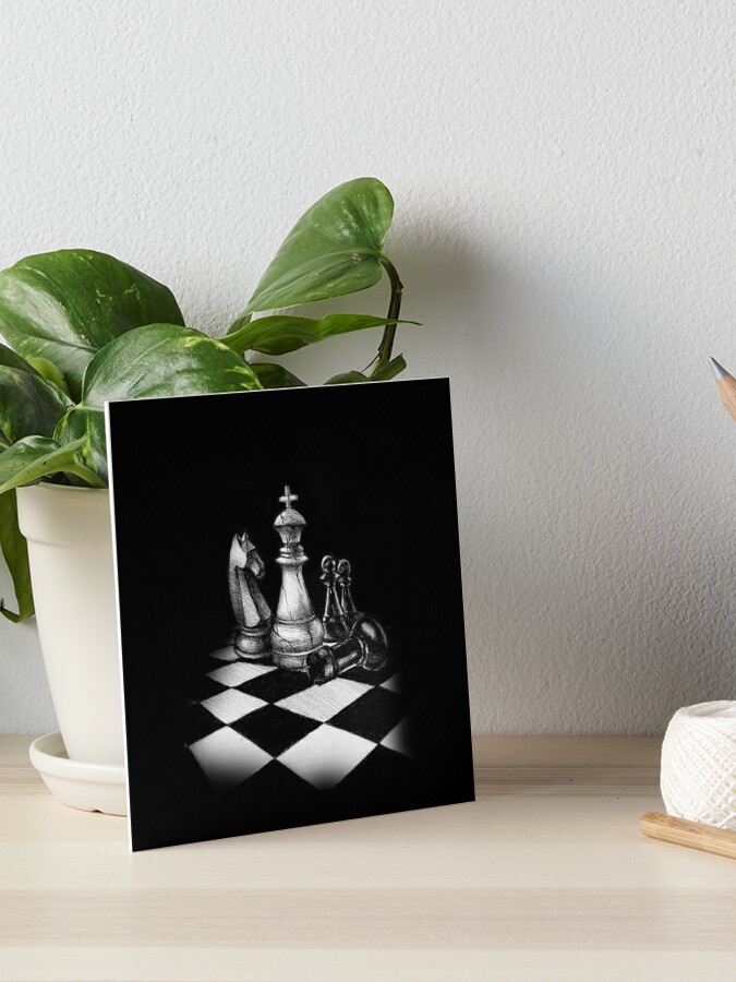 Chess board and pieces sketch hardcover journal - Chess Boutique