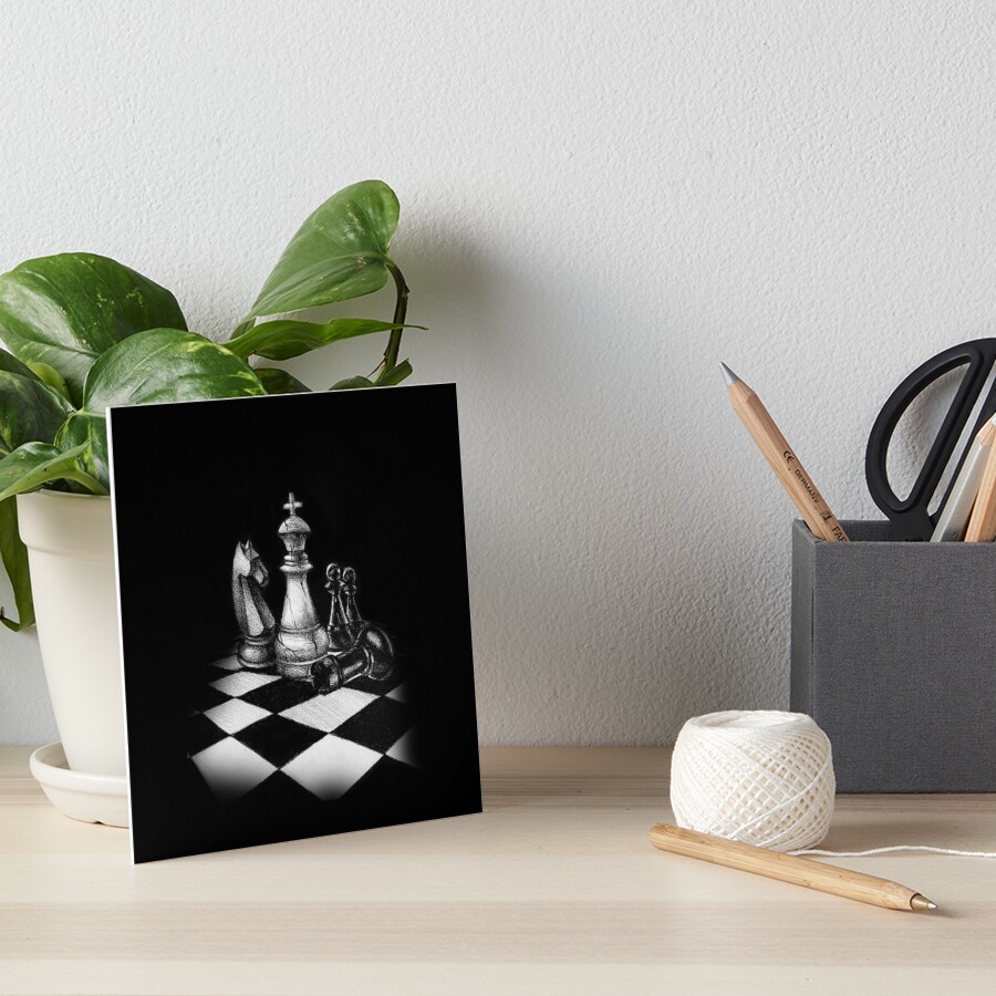 Drawing of chess pieces | Art Board Print