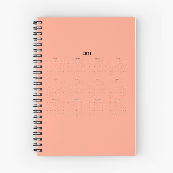 Item preview, Simple Calendar 2021- Balck text-light orange background_ Starting Monday designed and sold by CSouissi.