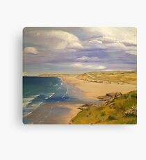 Perranporth Beach Painting Canvas Print
