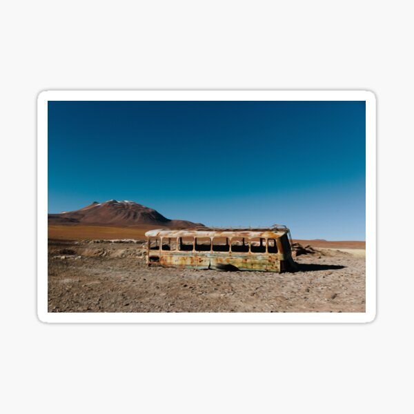 Desert Sand Rocks Blue Sky Bus Sticker