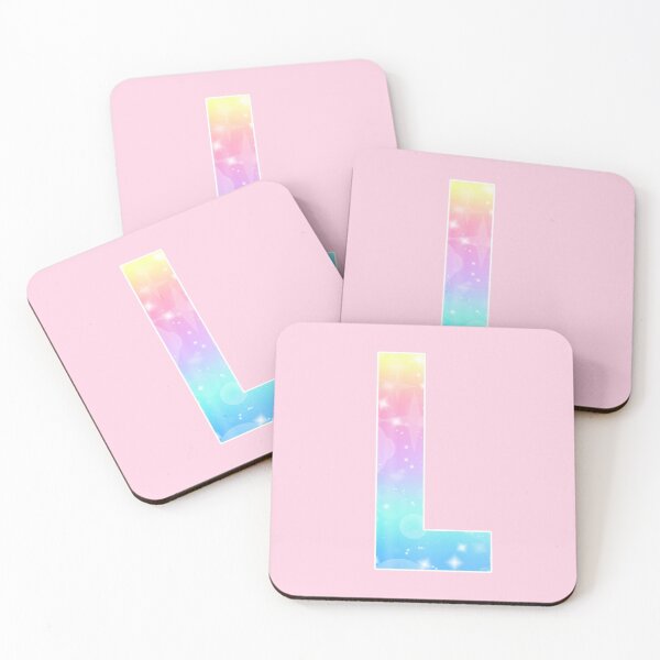 Item preview, The Letter L - Monogram in Kawaii Magical Unicorn Sparkle Pattern designed and sold by Bumblefuzzies.