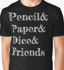 Pencil, Paper, Dice, Friends Graphic T-Shirt