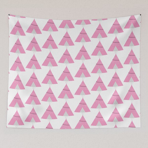 Item preview, Hand drawn digital pink tribal teepee pattern. designed and sold by Victoria Riabov.