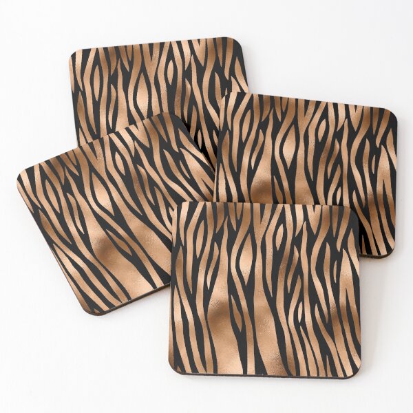 Item preview, Elegant Stylish Copper Black Zebra Stripes Animal Print designed and sold by tsuttles.