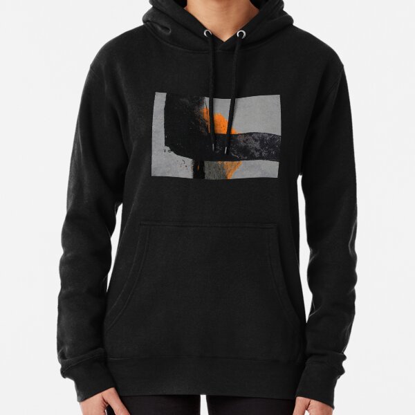 Minimal Orange on Black Pullover Hoodie