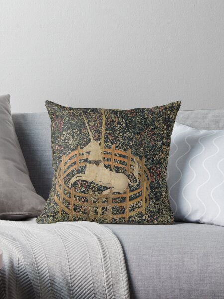 Item preview, Medieval Unicorn In Captivity Floral Tapestry designed and sold by Epitome Girl.